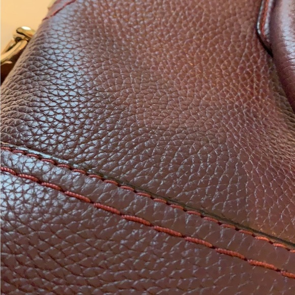 ♠️ Kate Spade Pebbled Leather McCall Street Carli Plum Doom Satchel with Tassel - Picture 10 of 16